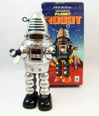Robot - Robot Marcheur M�canique en T�le - Planet Robot (�tincelant) Ha Ha Toy