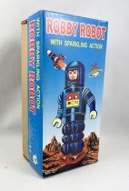 Robot - Robot Marcheur Mécanique en Tôle - Robby Robot \ Blue Astronaut\  (étincelant) MS427