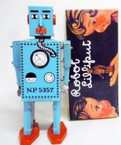 Robot - Robot Marcheur Mécanique en Tôle - Robot Lilliput (Q.S.H.) bleu