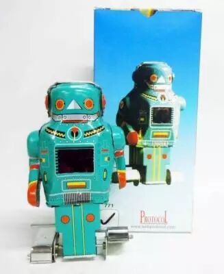 Robot - Robot Marcheur M�canique en T�le - Robot Roulant (�tincelant) 