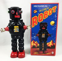 Robot - Robot Marcheur Mécanique en Tôle - Roby Robot (noir)  Ha Ha Toy MS640N