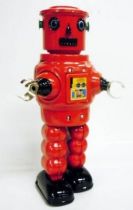 Robot - Robot Marcheur Mécanique en Tôle - Roby Robot (rouge)