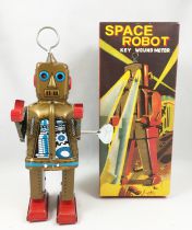 Robot - Robot Marcheur Mécanique en Tôle - Space Robot (étincelant) doré MS403