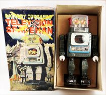 Robot - Television Spaceman Mécanique à Piles en Tôle - Alps 1965 (Japon)