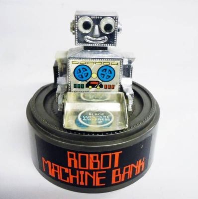 Robot - Wind-Up Bank - Robot Machine Bank - Everlast Toys