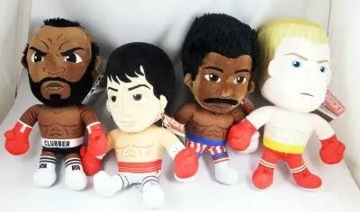 PELUCHE OFFICIELLE ROCKY BALBOA IVAN APOLLO CREED CLUBBER 30 Cm PELUCHE