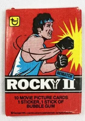 Rocky II - Topps Trading Bubble Gum Cards - Pochette de 10 Cartes � Collectionner #1