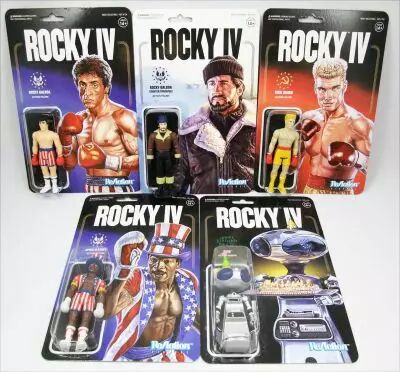 Rocky IV - Set de 5 action figures ReAction : Rocky, Drago, Apollo, Sico, Winter Rocky - Super7