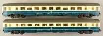 Roco 02271A Ech N Db 2 Voitures Grande Longueur Bpmz 2&deg; Classe Am&eacute;nag&eacute;e Bleu & Cr&egrave;me Neuve Boite
