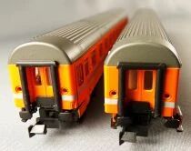 Roco 2262A 2262B Ech N Sbb Sff Ffs 2 Voitures Eurofima 1&deg; & 2&deg; Classe Am&eacute;nag&eacute;e Orange Neuve Boite