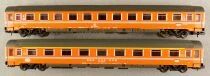 Roco 2262A 2262B Ech N Sbb Sff Ffs 2 Voitures Eurofima 1&deg; & 2&deg; Classe Am&eacute;nag&eacute;e Orange Neuve Boite