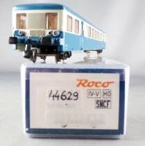 Roco 44629Ho Sncf Remorque d\'Autorail XR ABD 8274 Bleu & Mastic 1&egrave;re & 2&egrave;me Classe Eclairage Ep IV Boite de Remplacement