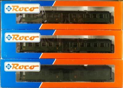 Roco 45036 Ho Sncf 3 Voitures Bruhat Bmyfi 2�me Classe 7.5775 Livr�e Vert en Boite