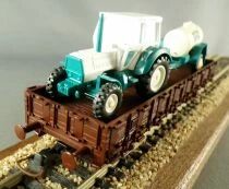 Roco 47167 Ho &Ouml;bb Flatbed Wagon Low Sides 2 Axles with Tractor & Circus Tank Trailer MIB