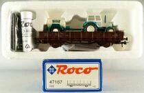 Roco 47167 Ho &Ouml;bb Wagon Plat Bord Bas 2 Essieux avec Tracteur Agricole & Remorque Citerne Circus Neuf Boite
