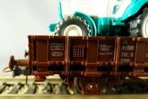 Roco 47167 Ho &Ouml;bb Wagon Plat Bord Bas 2 Essieux avec Tracteur Agricole & Remorque Citerne Circus Neuf Boite