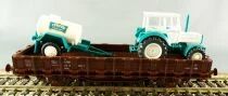 Roco 47167 Ho &Ouml;bb Wagon Plat Bord Bas 2 Essieux avec Tracteur Agricole & Remorque Citerne Circus Neuf Boite