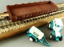 Roco 47167 Ho &Ouml;bb Wagon Plat Bord Bas 2 Essieux avec Tracteur Agricole & Remorque Citerne Circus Neuf Boite