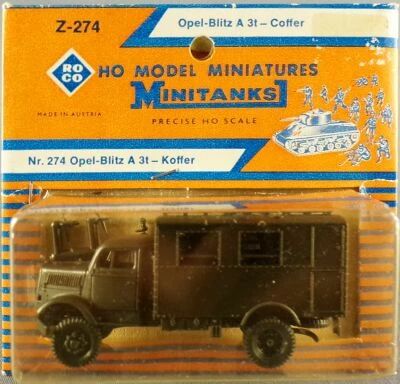 Roco Minitanks Z-274 Ho 1/87 German Army Camion Opel Blitz A 31 Neuf Blister 