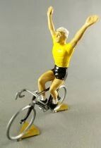 Roger - Cycliste Plastique V&eacute;lo M&eacute;tal - Maillot Jaune Bras Lev&eacute;s Amovible V&eacute;lo Noir TDF