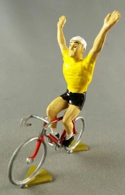 Roger - Cycliste Plastique V�lo M�tal - Maillot Jaune Bras Lev�s Amovible V�lo Rouge TDF
