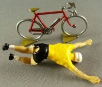Roger - Cycliste Plastique V&eacute;lo M&eacute;tal - Maillot Jaune Bras Lev&eacute;s Amovible V&eacute;lo Rouge TDF