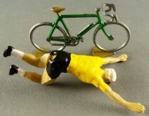 Roger - Cycliste Plastique V&eacute;lo M&eacute;tal - Maillot Jaune Bras Lev&eacute;s Amovible V&eacute;lo Vert TDF