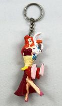 Roger Rabbit - Disney PVC Figure Keychain 1987 - Roger & Jessica Rabbit attached