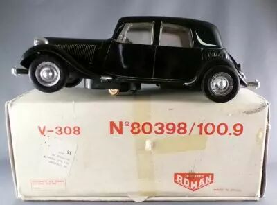 Roman Spain V-308 Citro�n Traction Avant Noire 28cm Tole Jouet � Pile en Boite