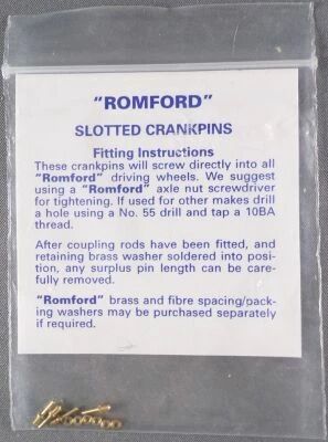 Romford Ho Super D�taillage 4 Goupilles de Bielle pour Roues Motrice Laiton Neuve
