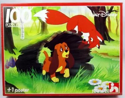 Rox et Rouky - Puzzle 100 pi�ces \ Coucou, me voil�!\  -  Nathan 1988 (ref.555253)