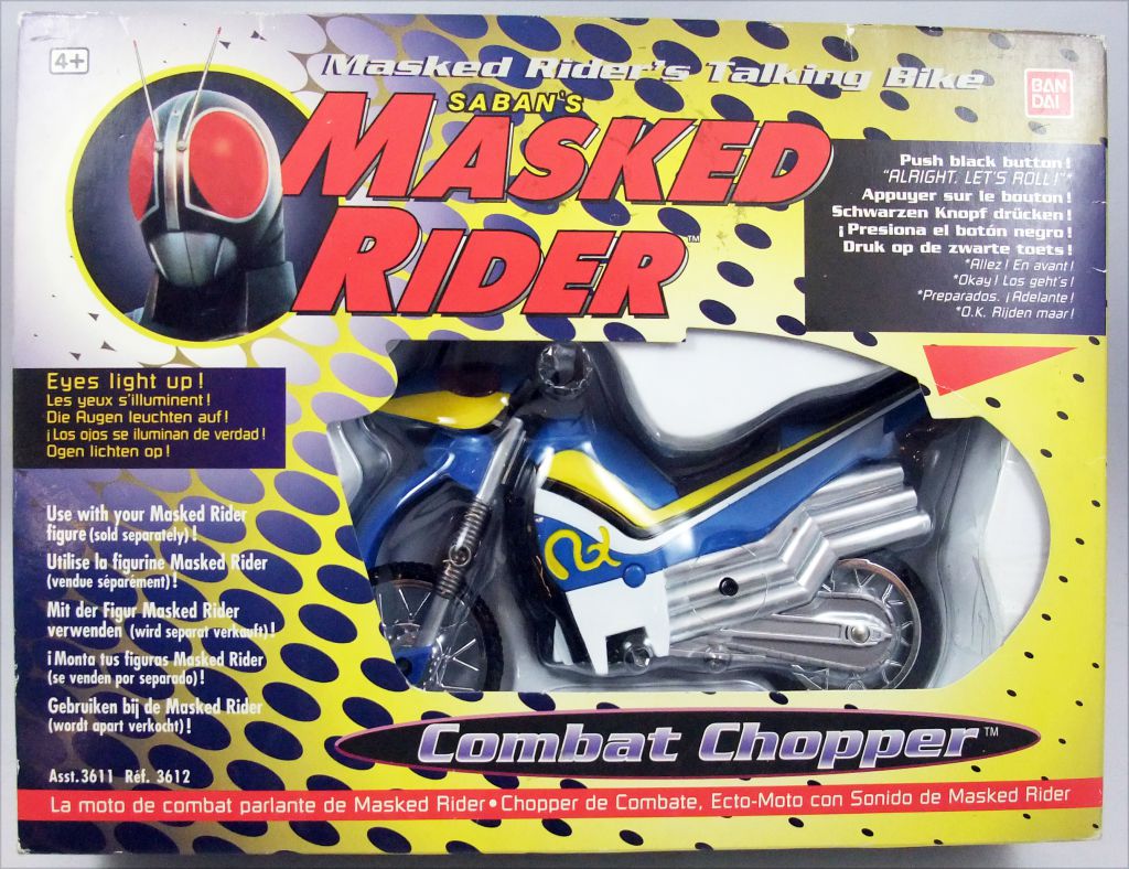 Vintage Bandai Saban 1995 Masked Rider Combat Chopper Motorrad Light & Sound 