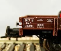 Sachsenmodelle 76424 Ho Sncf Flatbed Low-Sides Wagon with Tractor 2 Axles Nwf 606880 Era III Mint in Box