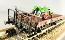 Sachsenmodelle 76424 Ho Sncf Wagon Plat Bord Bas Transport de Tracteur Agricole 2 Essieux Nwf 606880 Epoque III Neuf Boite