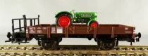 Sachsenmodelle 76424 Ho Sncf Wagon Plat Bord Bas Transport de Tracteur Agricole 2 Essieux Nwf 606880 Epoque III Neuf Boite
