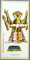 Saint Seiya Knights of the Zodiac - Chewing-gum sticker May Bonneuil France 1988 - Gemini Gold Cloth