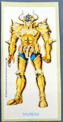 Saint Seiya Les Chevaliers du Zodiaque - Stickers de chewing-gum May Bonneuil France 1988 - Ald�baran du Taureau