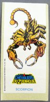 Saint Seiya Les Chevaliers du Zodiaque - Stickers de chewing-gum May Bonneuil France 1988 - L\'Armure du Scorpion