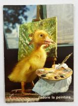 Saturnin - Yvon Post Card (1968) - #40 Saturnin is painting