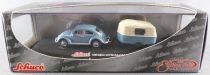 Schuco 21710 Ho 1/87 Volkswagen Coccinelle Bleue avec Caravane Neuf Boite