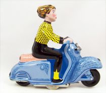 Scooter - Tin Toy Wind-Up - Scooter Girl Blue (Clock Work)