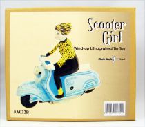 Scooter - Tin Toy Wind-Up - Scooter Girl Blue (Clock Work)