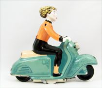 Scooter - Tin Toy Wind-Up - Scooter Girl Green (Clock Work)