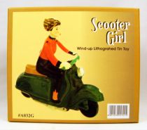 Scooter - Tin Toy Wind-Up - Scooter Girl Green (Clock Work)