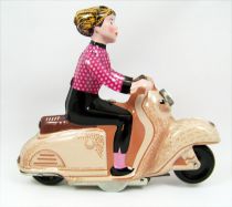 Scooter - Tin Toy Wind-Up - Scooter Girl Pink (Clock Work)