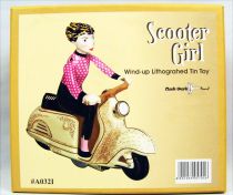 Scooter - Tin Toy Wind-Up - Scooter Girl Pink (Clock Work)