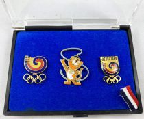 Séoul 1988 - Coffret de 3 Pins du Comité d\'Organisation Olympique (mascotte Hodori)