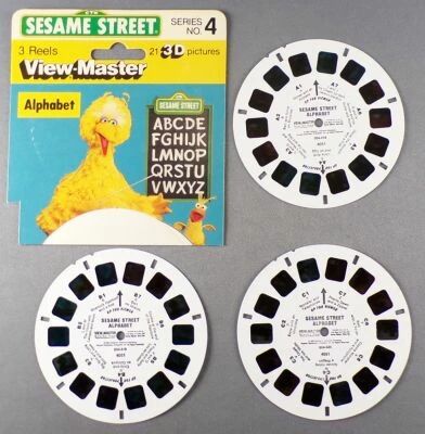 Sesame Street - 3 x View-Master Discs Set Alphabet Loose Ref. 4051