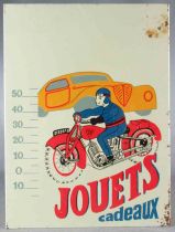 Sfa Plaque  Publicitaire Tôle Lithographiée Jouets Cadeaux Moto 2139 RP9