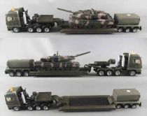 Siku 1872 HO 1:87 Heavy Haulage Military Transporter Man Truck Trailer with Leopard Tank Lightning Boxed